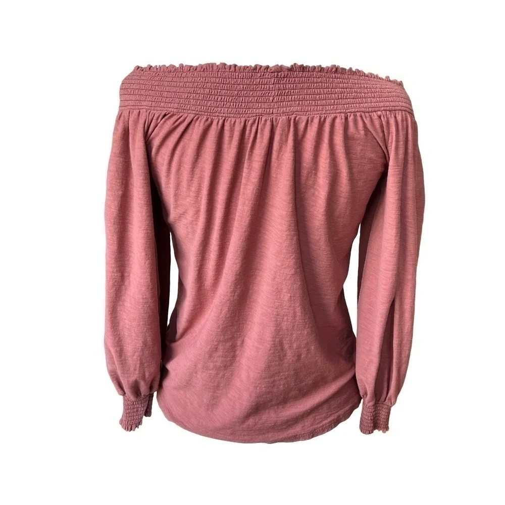 Off The Shoulder Smocked Blouse in Rosewater Size XS